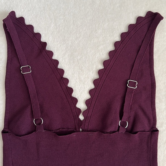 Intimately by Free People | In Bloom Scalloped Knit Brami Top OB1136855 Plum XS - Picture 8 of 16